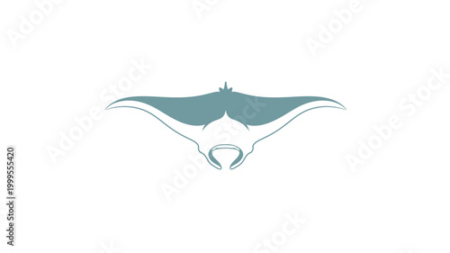 Minimalist Manta Ray Icon Vector Illustration