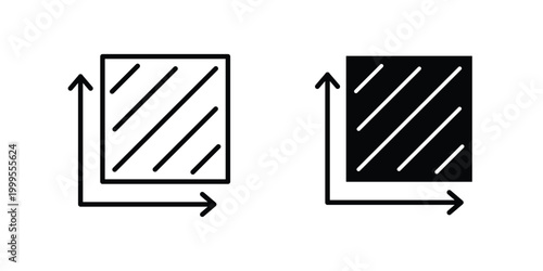 Photos Area and dimension icon concepts for website projects