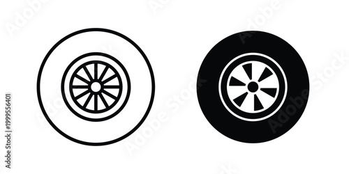 Car wheel icon concepts for website projects