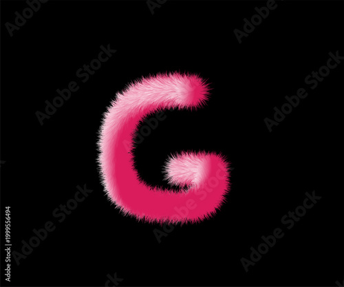 Pink fuzzy letter g