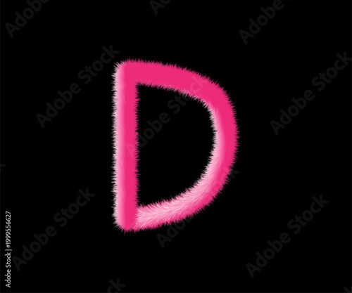 Pink fuzzy letter d