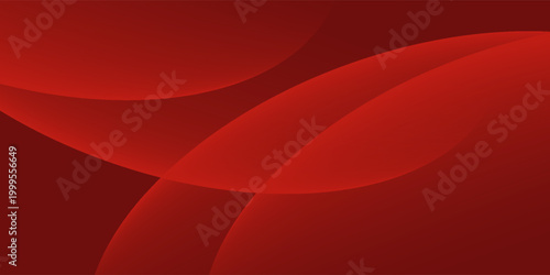 abstract red background design with curved intersecting lines in elegant pattern, large circle overlays