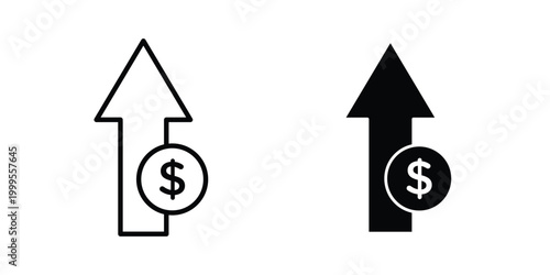 Cost increase icon concepts for website projects