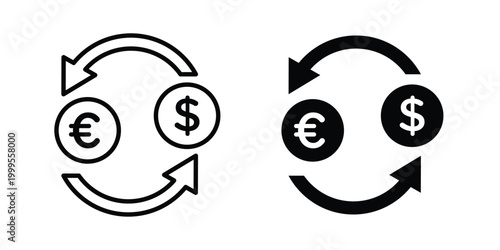 Currency exchange icon concepts for website projects