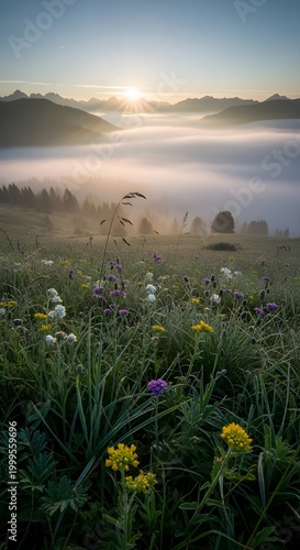 sunrise over the field