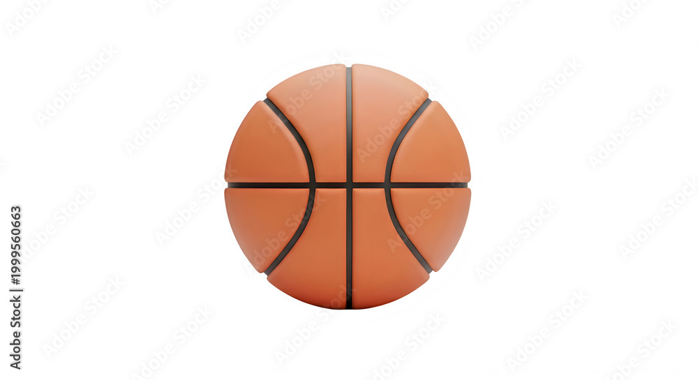 Fototapeta premium Orange basketball isolated on white background for sports and fitness marketing