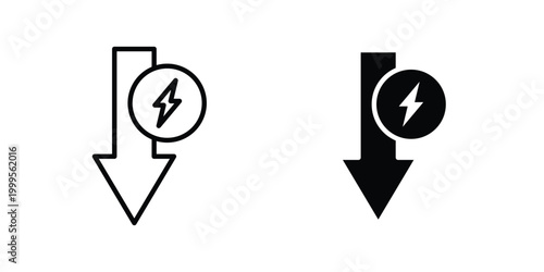 Low electricity consumption icon concepts for website projects