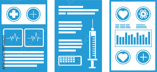 Blue and white medical infographic healthcare data