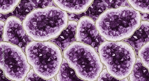 Amethyst geode crystals pattern purple gemstones mineral