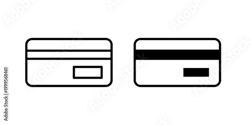 Debit card icon in solid fill style, displayed in black on white background. Ideal for banking, payments, transactions, and financial interfaces.