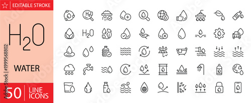 Tableau sur toile Water related icons set