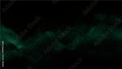Vector Abstract Dark Nebula Shimmers Celestial Canvas, evokes cosmic wonder through evocative dark background, with green shimmer.