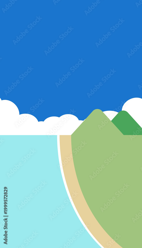 Fototapeta premium Simple Geometric Landscape Illustration in Flat Art Style