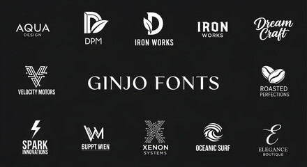 Set of modern minimal business logos and brand symbols