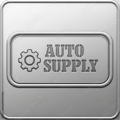 Auto Supply Metal Sign with Gear Icon
