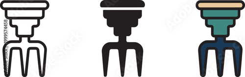 Gardening hand rake icons set for agriculture and farming plant care web design and app interfaces