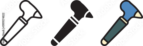 Painter brushes vector illustration different styles isolated on white background with clean design