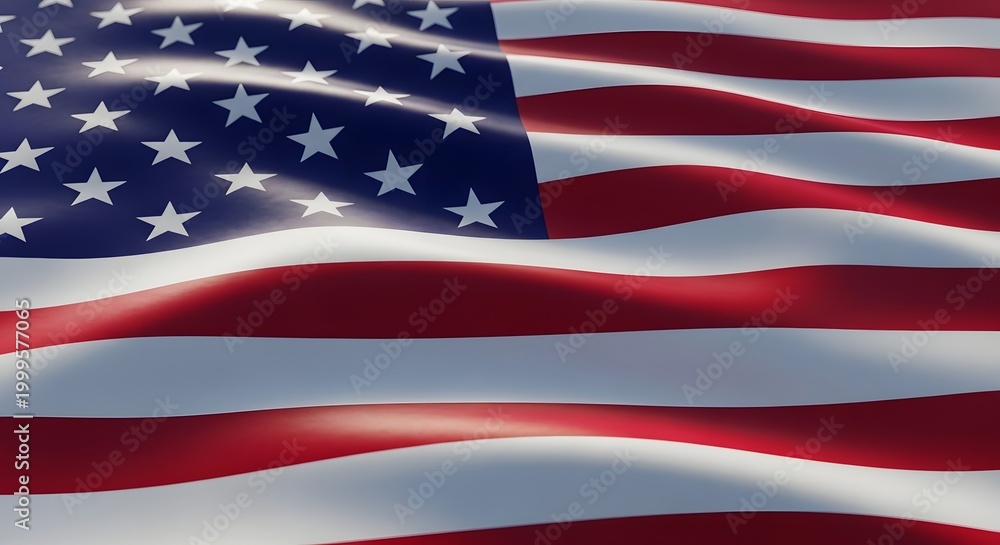Fototapeta premium Waving american flag a symbol of freedom and national pride representing the united states of america's history and values
