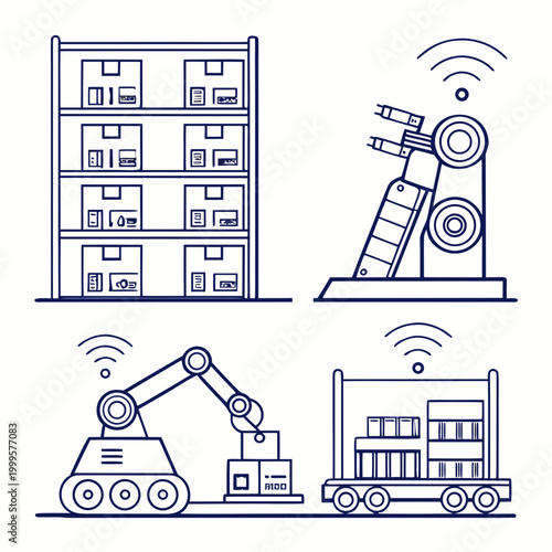 Automated warehouse and logistics automation robot shelves