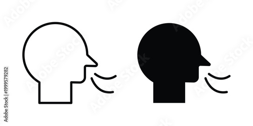 Breathing icon outlined. Flat fill icons