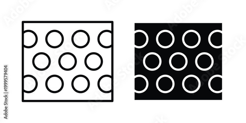 Bubble wrap icon outlined. Flat fill icons