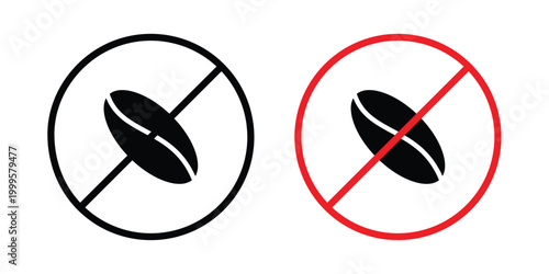 Canvastavla Caffeine free icon outlined. Flat fill icons