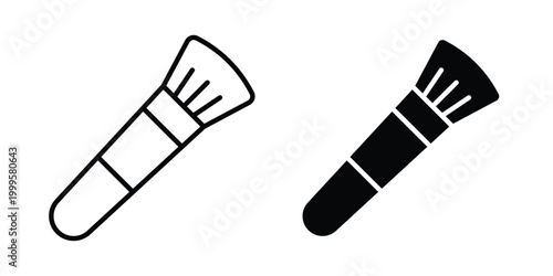 cosmetic brush icon outlined. Flat fill icons