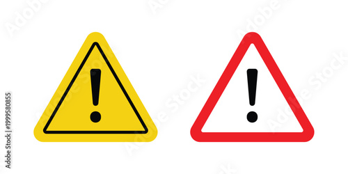 Danger sign outlined. Flat fill icons