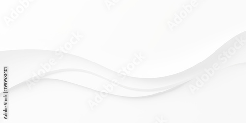 Abstract White Minimal Wave Background with Smooth Curved Lines and Layered Paper Cut Effect, Soft Gradient Flow and Elegant 3D Relief Texture for Clean Modern Design and Luxury Backdrop