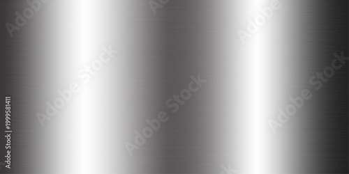 A polished silver brushed metal texture background features a shiny industrial stainless steel pattern with a light gray metallic surface design suitable for a sleek chrome wallpaper backdrop