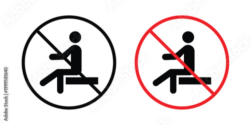 Obraz na płótnie Do not sit sign outlined. Flat fill icons