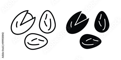 Dried fruit icon outlined. Flat fill icons