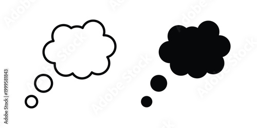 Canvas-taulu Dream cloud icon outlined. Flat fill icons