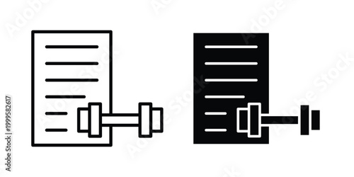 Fitness plan icon outlined. Flat fill icons