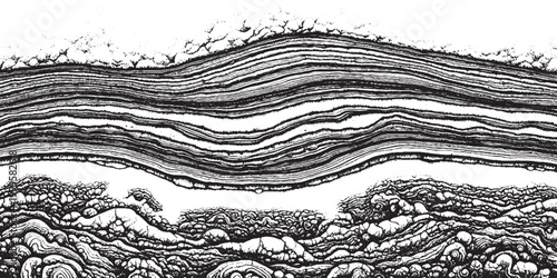 Black and white abstract layered texture background with organic pattern graphic design fine art organic layers intricate pattern detailed texture complex background abstract background