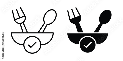 Food safety icon outlined. Flat fill icons