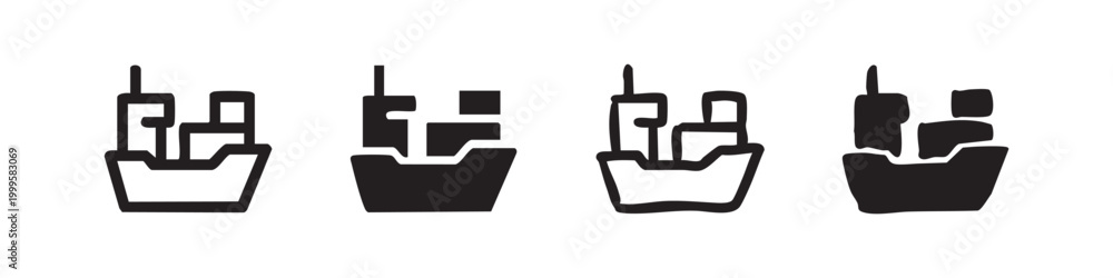 Obraz premium Cityscape and building icon set in various styles, representing urban architecture and modern cities.