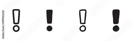 Exclamation Mark Warning and Alert Symbol Icon Set
