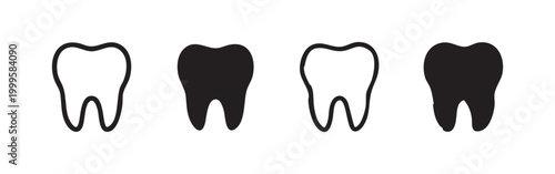 Human Tooth Dental Care and Hygiene Icon Set
