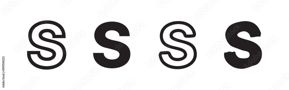 Fototapeta premium Alphabet Letter S Icon Set Typographic Characters and Initial Symbols for Branding and Interface Design