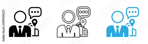 Communication and connection icons representing dialogue chat and user interaction