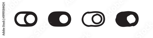 Off Toggle Switch Icon Set in Four Different Graphic Styles