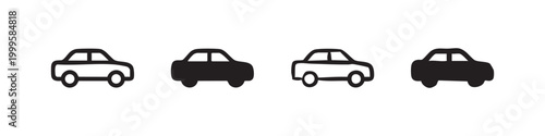 Hand drawn car icons, simple vehicle illustrations, auto transport symbols