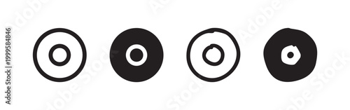 Hand drawn circle icons, target symbols or record illustrations