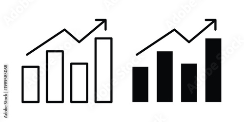 increase icon outlined. Flat fill icons