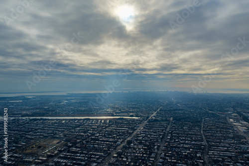 Aerial view of Canarsie and Brooklyn grid - New York, US