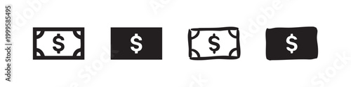 Photos Dollar currency icon set for money and finance.