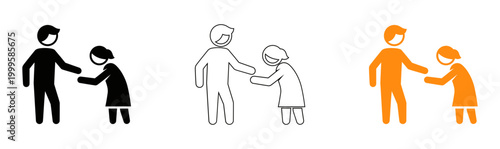 Family silhouette illustration depicting a parent with two children