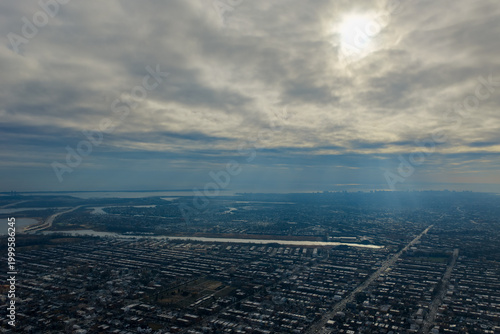 Aerial view of Canarsie and Brooklyn neighborhoods - New York, US