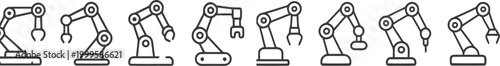Robotic arm icons in different positions